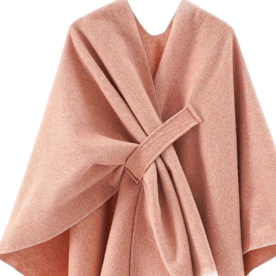 Women Shawl Scarf Solid Color Knitted Shawl Wrap Imitation Cashmere Shoulder Top Sweater Shawl Fashion Accessory