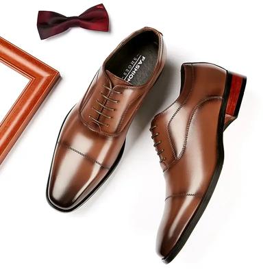 Fashion Genuine Leather Oxford Shoes for Men High Quality Dress Shoe Wedding Formal Business Shoe Gentlemen's Office Leather Loafers Men