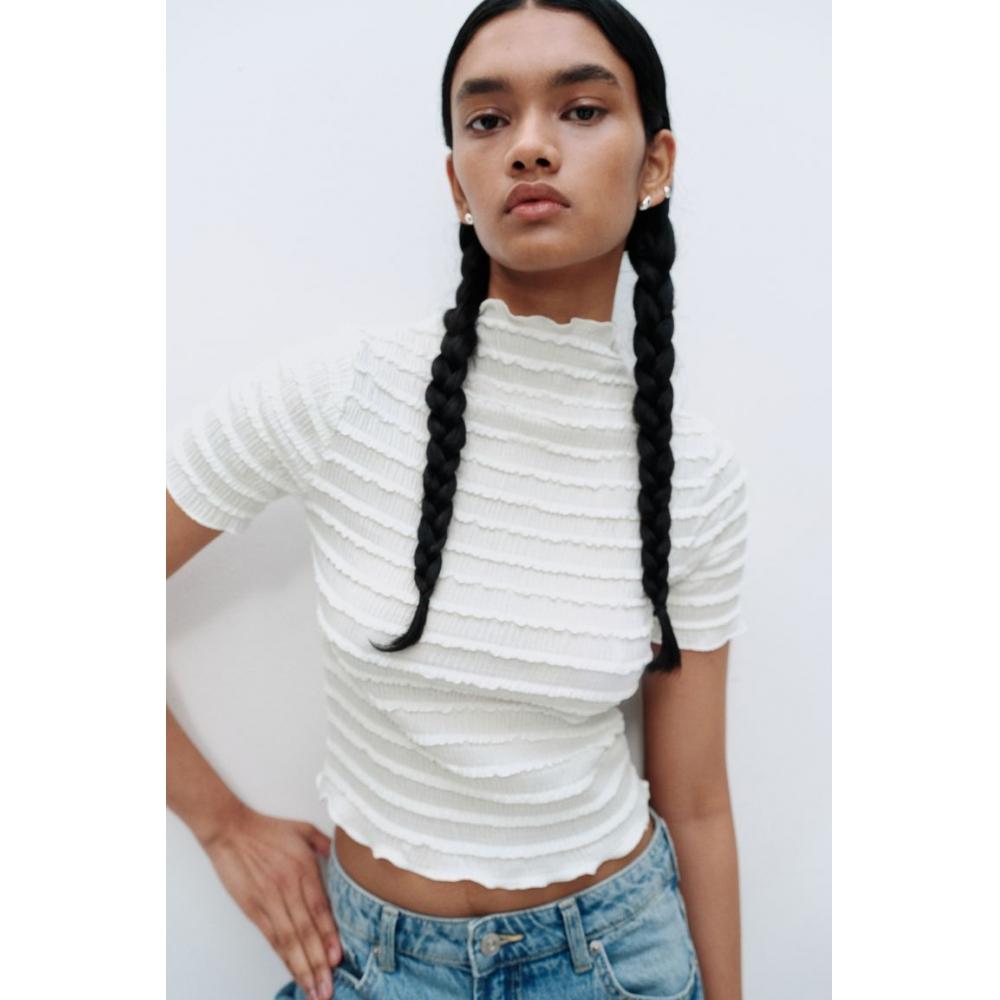 

HM Overlock Detail smoking Top белый