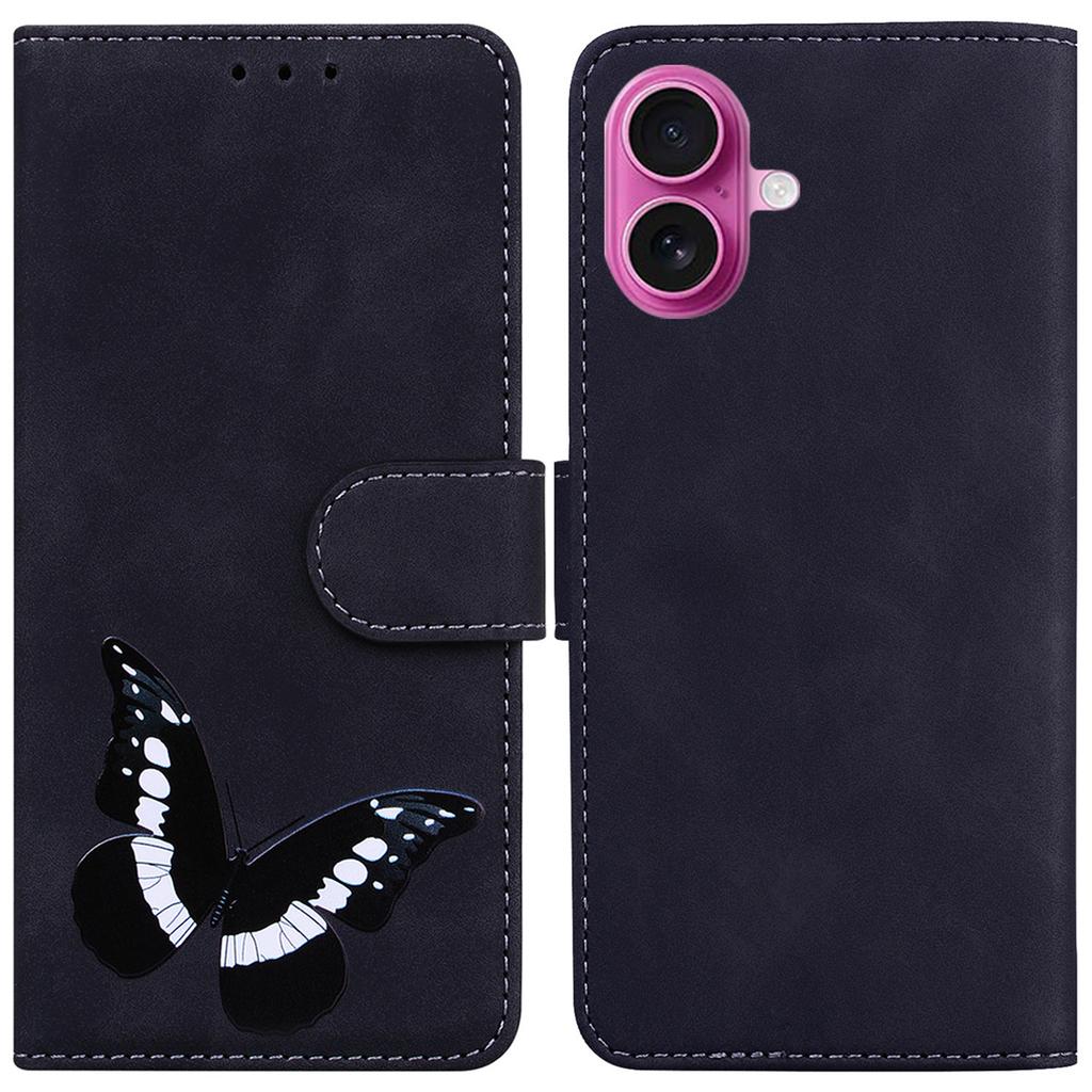 For iPhone 17 Stand Case PU Leather Phone Cover Butterfly Printed