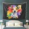 Wandteppich mit Aquarellporträt eines Jack Russell Terriers – Ästhetische Wanddekoration für Wohnzimmer und Schlafzimmer