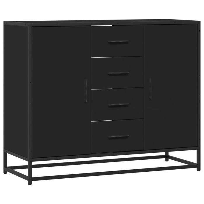 VidaXL Buffet noir 92x35x76 cm bois d’ingénierie, meuble de rangement, meuble de rangement de cuisine, meuble de rangement 3300825