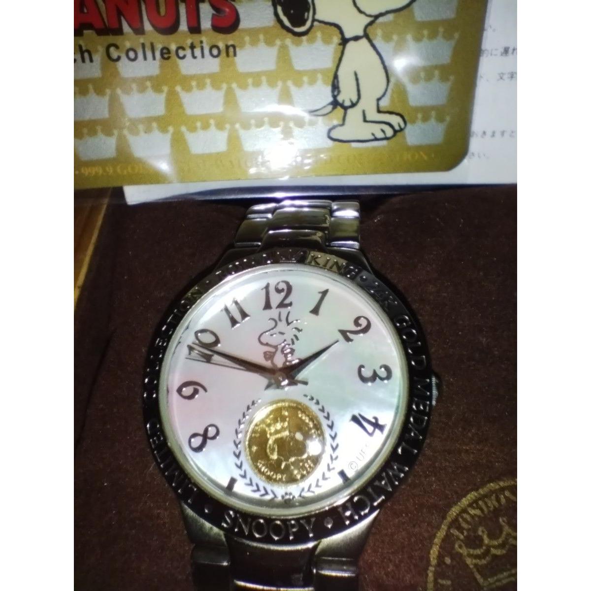 Used Built-in K24 gold coin Snoopy watch