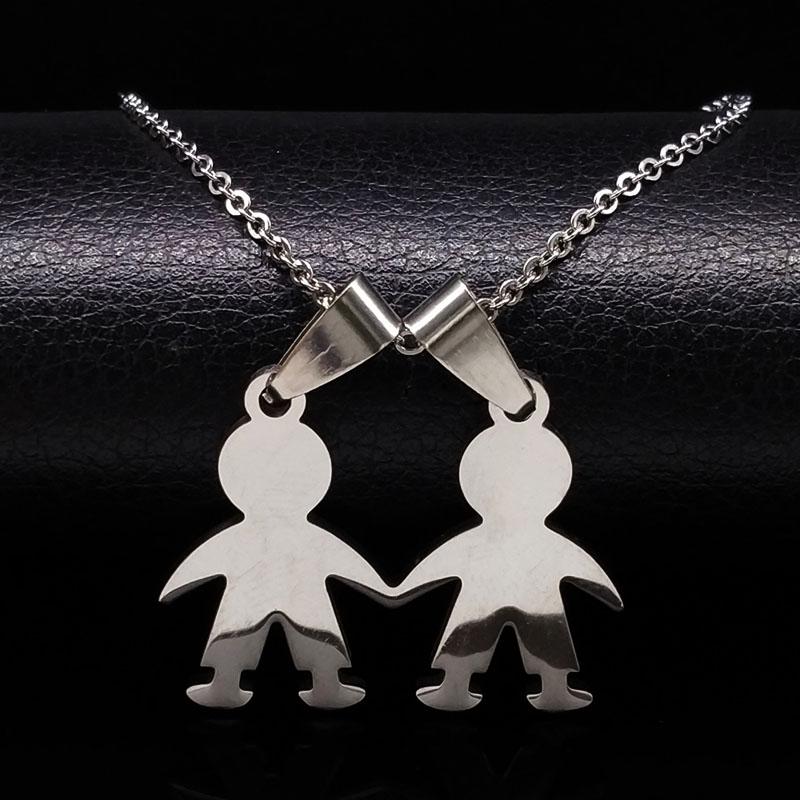 Collane Famiglia Ragazzi Ragazza Acciaio Inossidabile Collana Mama Ciondoli Per Donne Uomini Bambini Gioielli colares feminino masculino N535SR