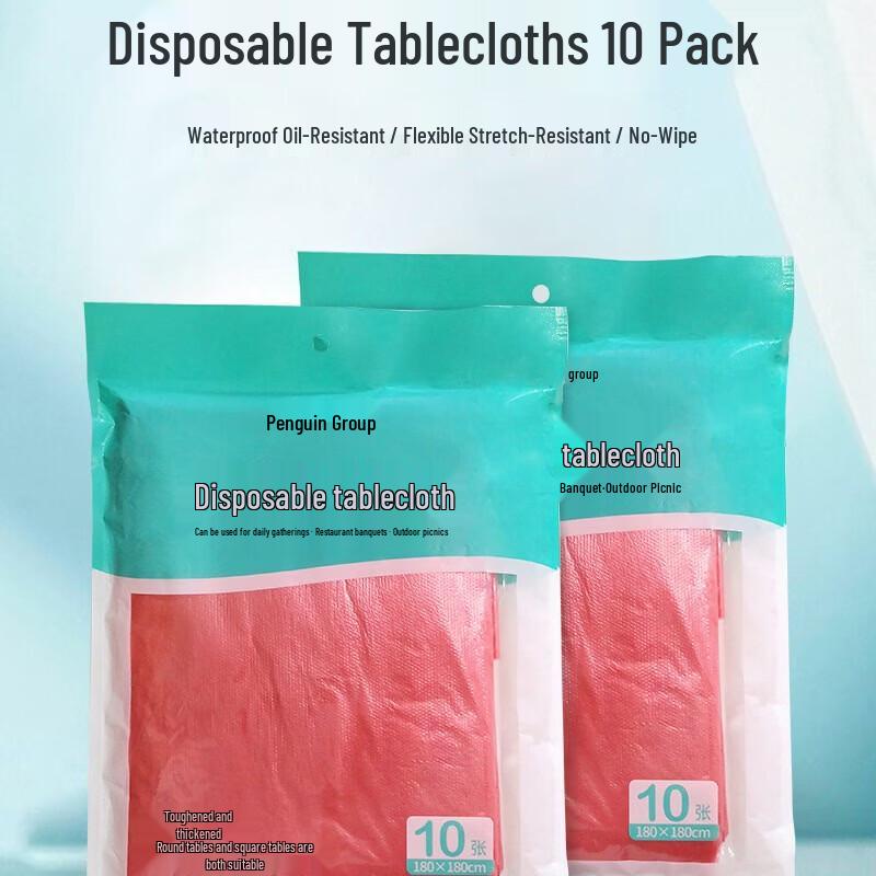 Penguin Tuan Tuan Disposable Red Tablecloths