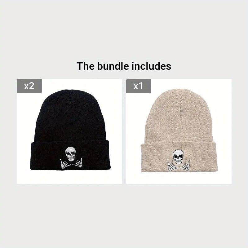 

Winter Hat Unisex Knitted Hat Fashion Pullover Hat Casual Sports Warm Thick Winter Cap Stretch Women Cap White Black Hat Unisex
