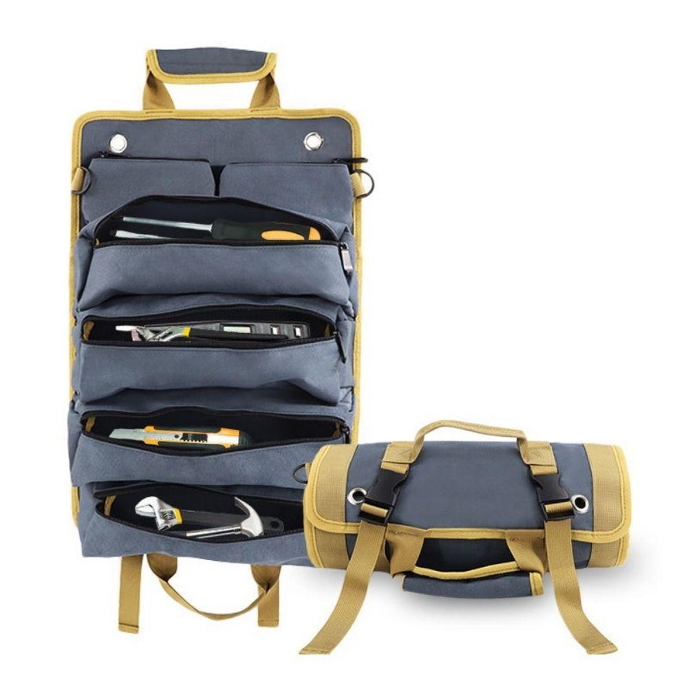 Multiple Pockets Tool Bag Durable Material High Quality Roll Type Bag Multiple Compartments Rolled Up Electrician Bag