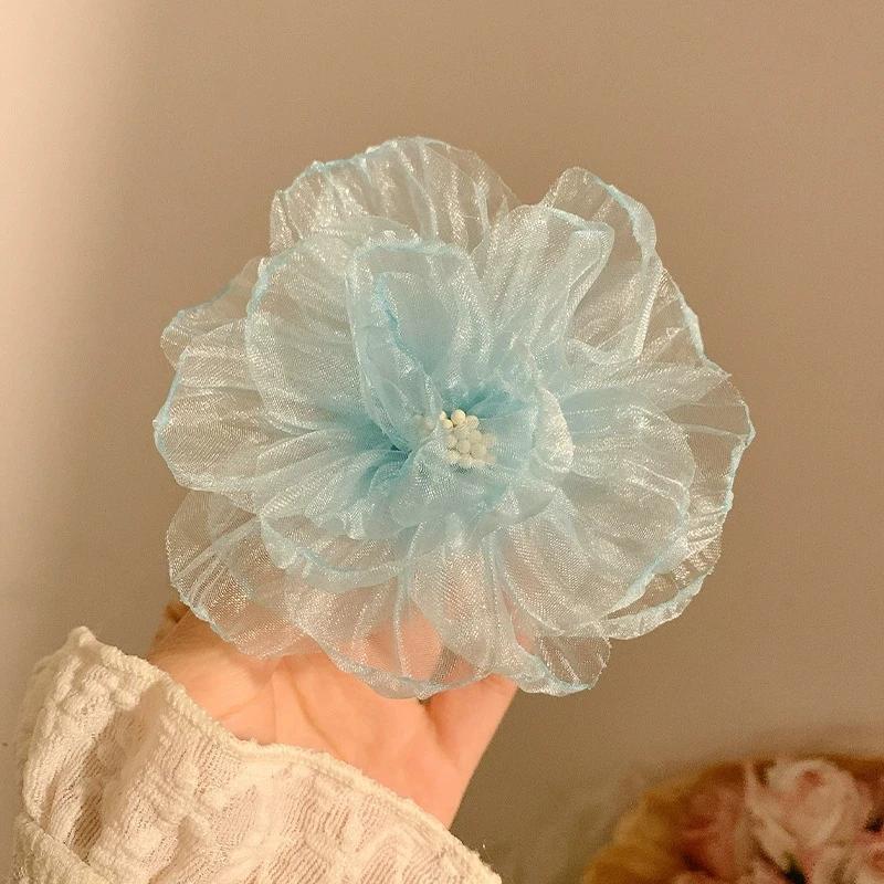 

Mesh Gauze Flower Hair Clip Multi-Layer Lace Petals Colorful Side Clip Women Bangs Broken Hair Clip Gril Lovely Hair Accessories