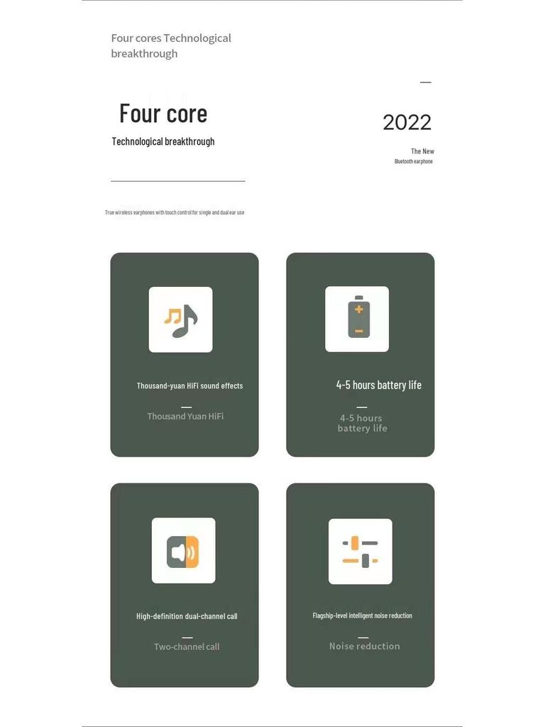 J18 Bluetooth TWS True Stereo Wireless Sports Earbuds: Binaural In-Ear, Noise-Canceling, Long Battery Life