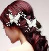 Handmade Korean Bridal Butterfly Hairpin with Floral Embellishments