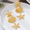 Exaggerated Starfish Shell Earrings, Alloy Resort Fashion Earrings, Beach Party Versatile Accessories