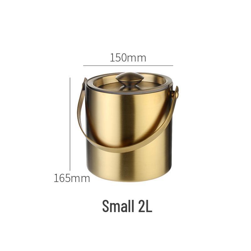 3L Stainless Steel Double-Layer Insulated Ice Bucket & Creative Beer/Wine Barrel Lunch Box