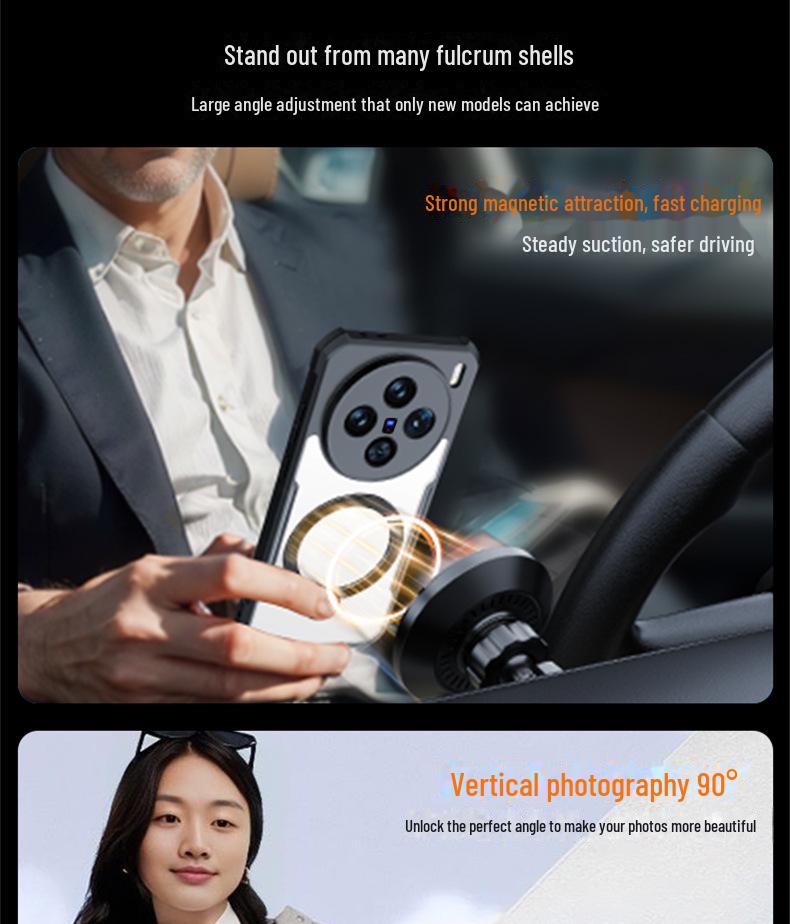 Xundi X200 Magnetic Phone Case for Vivo: Compatible with X200 Pro/Pro Mini, Slim, Protective Cover.