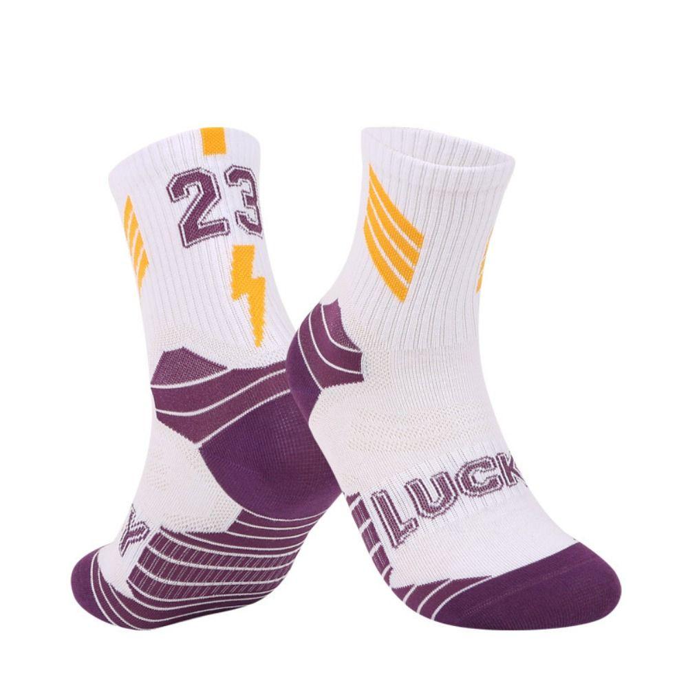 

1 Pair Cotton Children Soccer Socks Long Tube-shaped Kids Towel Socks Kids Basketball Socks Hiking white-23