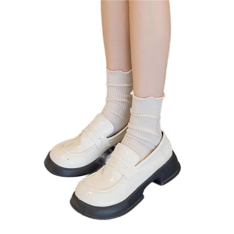 Women s Ruffle Frilly Ankle Socks,Crew Socks Cotton Bootie Socks Calf Socks