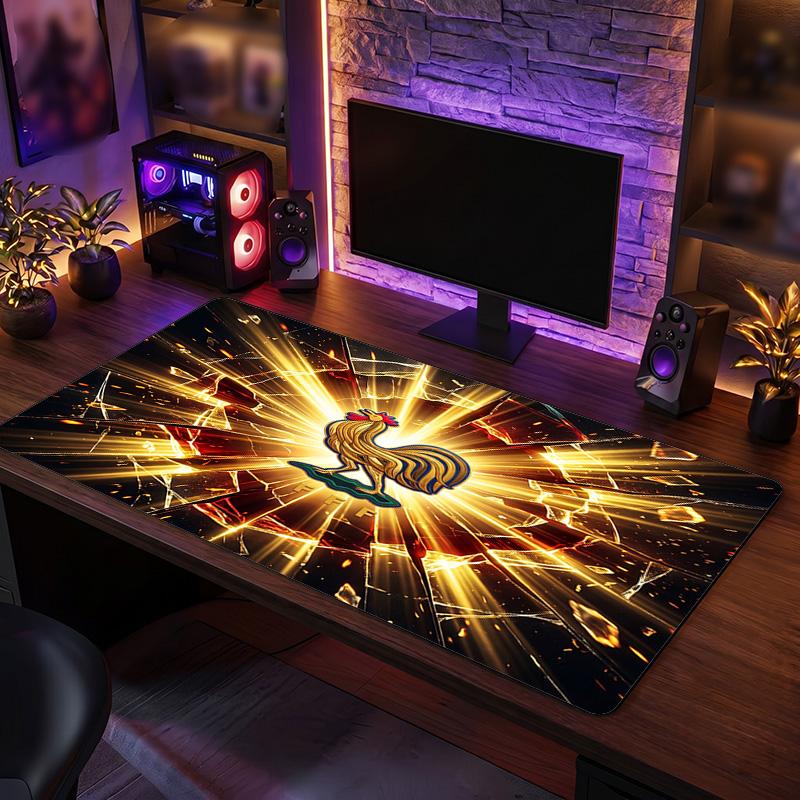 Tappetino Mouse Scudo Calcio Francia, Tappetino da Scrivania Esteso in Gomma Antiscivolo per Gaming Ufficio Laptop Regalo per Fan