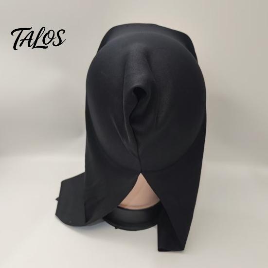Full Head Black Scarf Mask Halloween Skull Mask, with Breathable Mesh Eyes Design, Mirror Texture Headscarf for Adults Party Props Face
