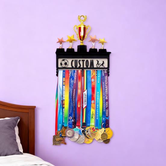 Medaillenhalter Kohlenstoffstahl Medaillenausstellungsständer Bänder Metall Kundenspezifisch Sport Rennen Plaketten Aufhänger Wrestling Trophäenregal