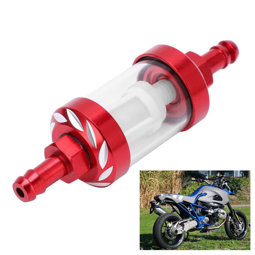 Glass Fuel Filter Aluminium Alloy Replacement for Cars ATV SUVs Motorcycles Pit Bikes