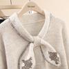 Women's Embroidered Wool-Blend Tie-Knit Sweater