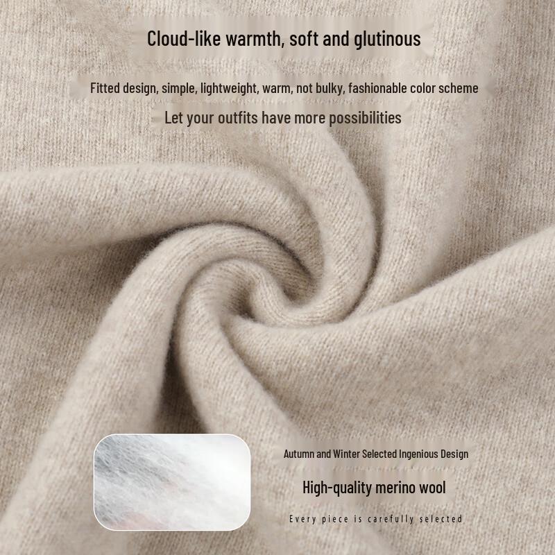 SNOWFLYING Women's Merino Wool & Cashmere Blend Round Neck Sweater