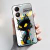 Casing For ZTE Blade A34 / A54 4G Phone Case Shell Aesthetic Cute Cat Astronaut Soft TPU Silicone Black Protective Cover Bumper