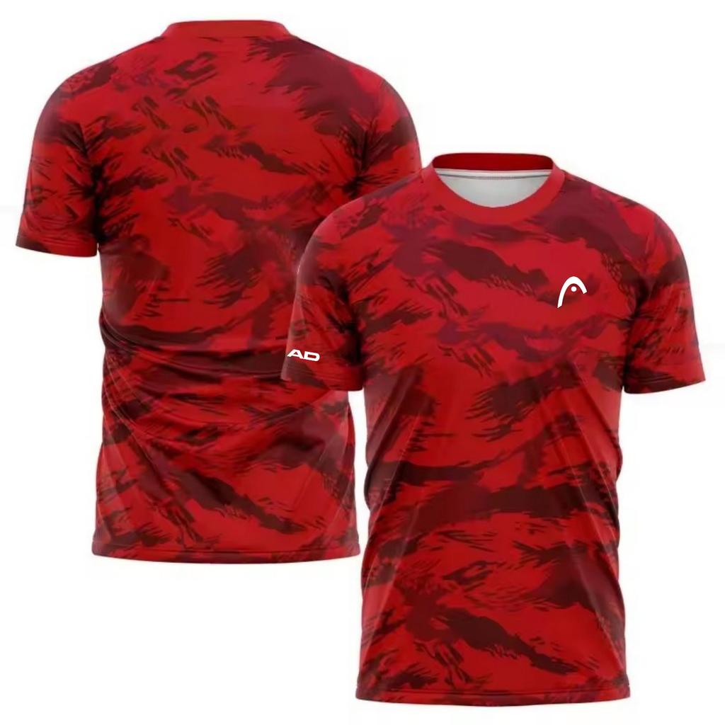 T-shirt da uomo stampata in 3D con freccia, asciugatura rapida, per sport come Tennis, Pickleball, Badminton, Moda di strada, Manica corta