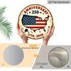 2D Flat, 1pc Round Aluminum America 250th Anniversary Sign - Freedom 250 Round Wall Decor with Flag & Fireworks Design, 1776-2026 Independence Day