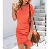 Women's Summer Sexy Wrapped Hip V-Neck Button Irregular Women's Dress