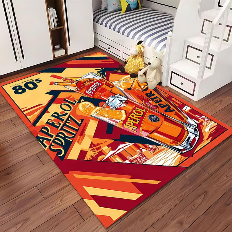 80s Aperol Spritz Poster Style Suitable As a Non-slip Mat for the Living Room or Bedroom Sofa