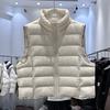New Ribs Down Vest Women's Short Stand-Up Collar White Duck Down Fashion Versatile Slim-fit Warm Jacket