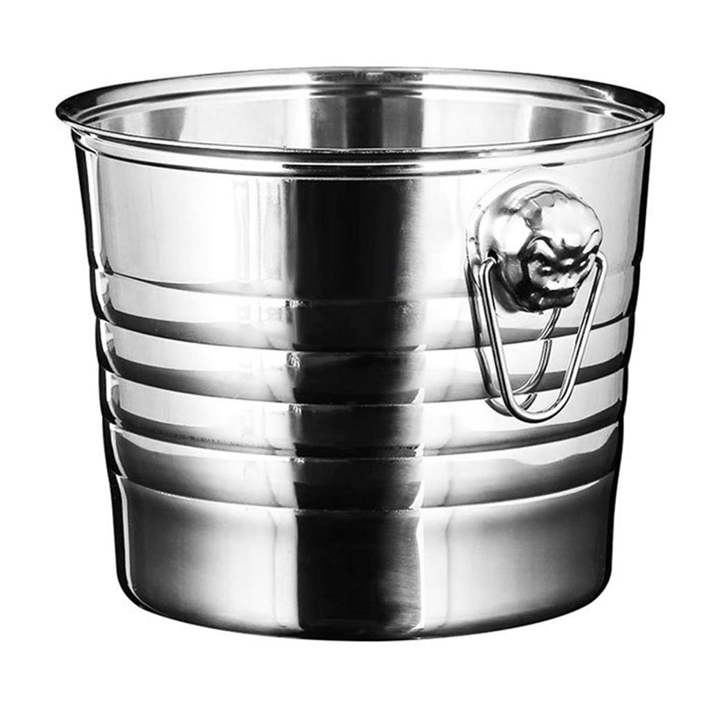 Wine Beer Cooler Stainless Steel Ice Punch Bucket for Beer Wine Party Supplies Portable Ice Chiller Cooler with Handle