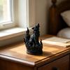 3D Printed Wolf Heart Sculpture Dark Flame Symbolic Decor with Hardcore Aura, PLA  Eco-Friendly Office Statue Home Decor for Living Room & Shelf