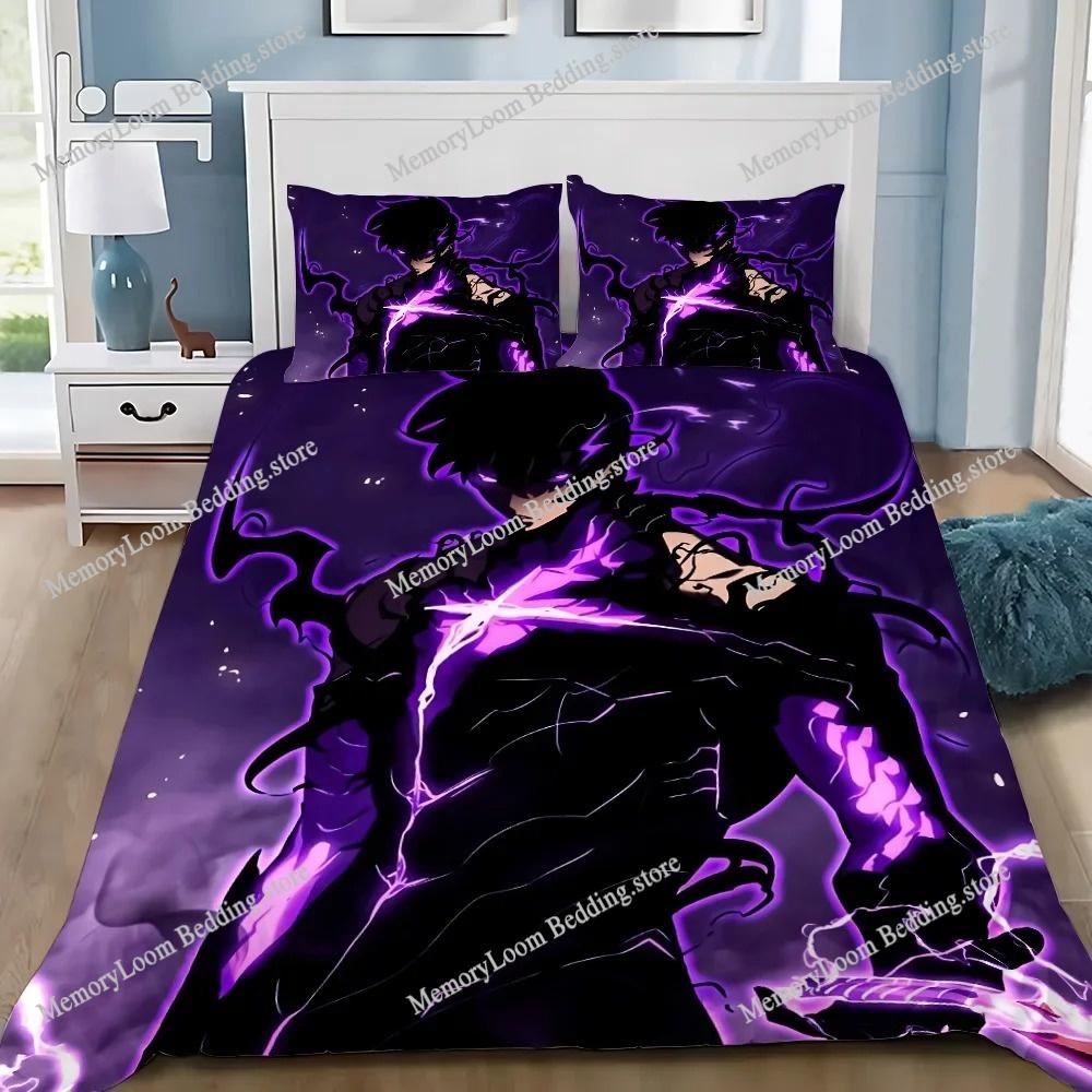Anime Solo Leveling Duvet Cover Pillowcase Bedding Set Adult Boy Girl Bedroom Decoration Children Gift Single Double Large Size