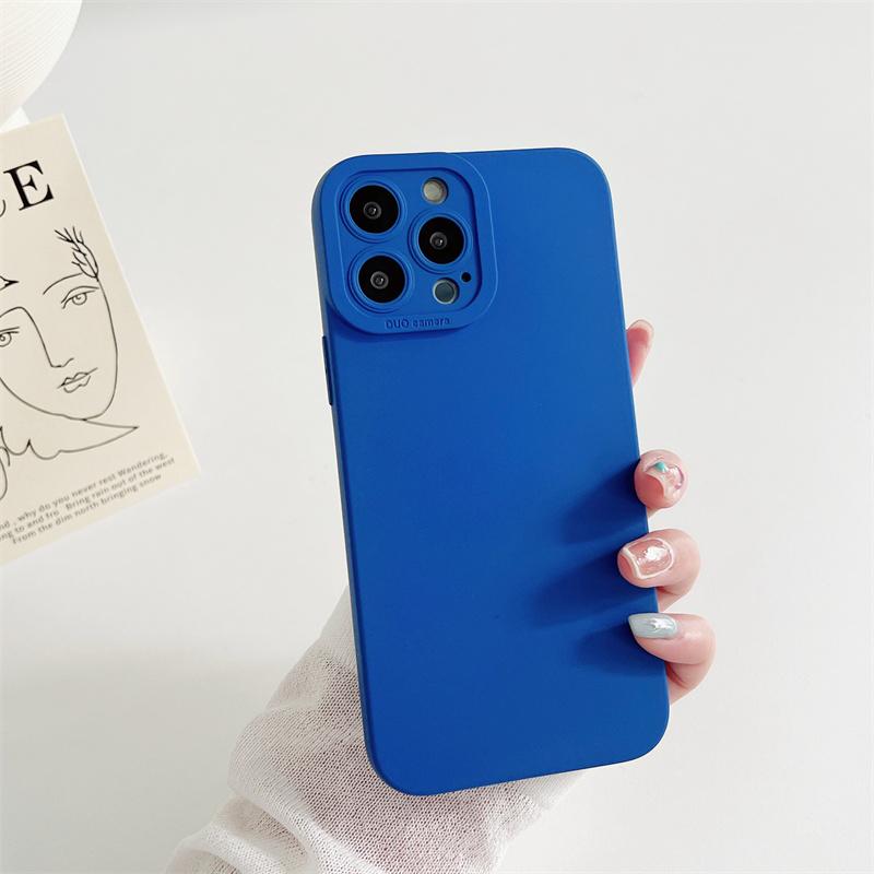 Colorful Soft Silicone Case For iPhone 15 14 Pro Max 13 12 Mini 11 Pro Max 7 8 SE 2020 Camera Protection Phone Cover