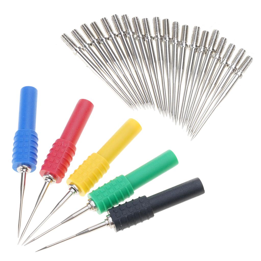 5pcs Insulation Piercing Needle Non-destructive Pin Test Probes,4mm Banana Socket for Car Tester