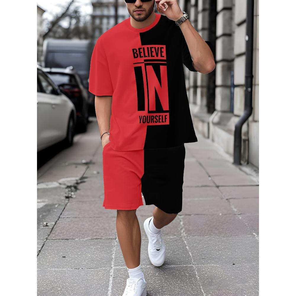 Men's Short-sleeved Shorts Set Casual Fashion Simple Sports Suit Breathable Unisex Sports Clothing