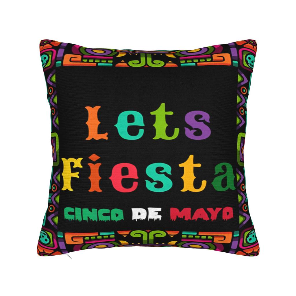 Let'S Fiesta Party Printed Pillow Case Mexican Amigo Cinco De Mayo Sombrero Morden Pillow Cover Soft Pillowcases