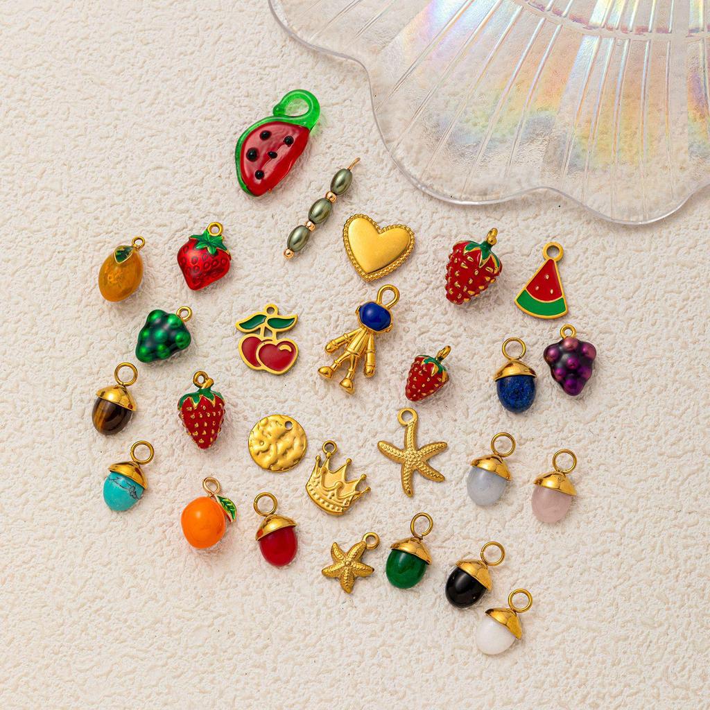 18k Color Retention Stainless Steel Fruit Pendant – European/American Style, Vacuum Electroplated