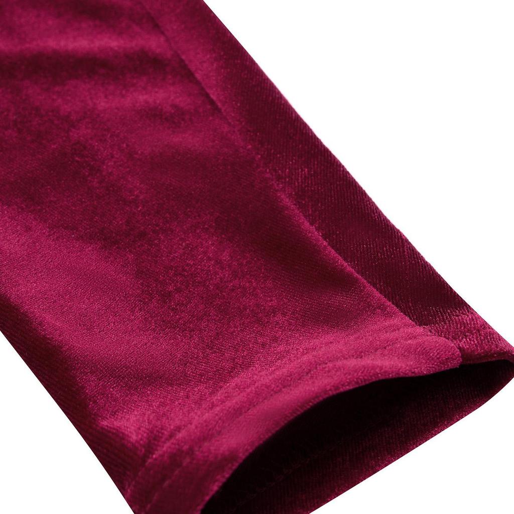 Winter Casual V-Ausschnitt Einfarbige Taille Samtkleid Für Damen