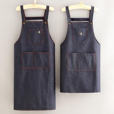 Men's Stain-Resistant Denim Kitchen Apron - Durable, Printed Workwear
