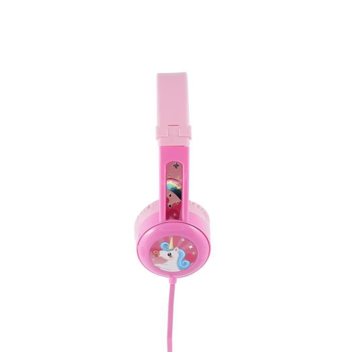 Casque audio filaire sécurisé pour enfant Buddyphones TRAVEL Rose
