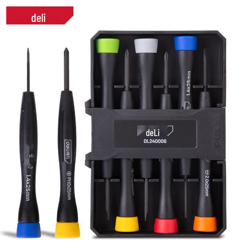 Deli Rainbow Handle Watchmaker Screwdriver Set 6-piece set