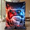 Red and Blue Game Controllers Theme Blanket Lightweight Warm Flannel Blanket Decorative Throw Blanket for Home Decoration