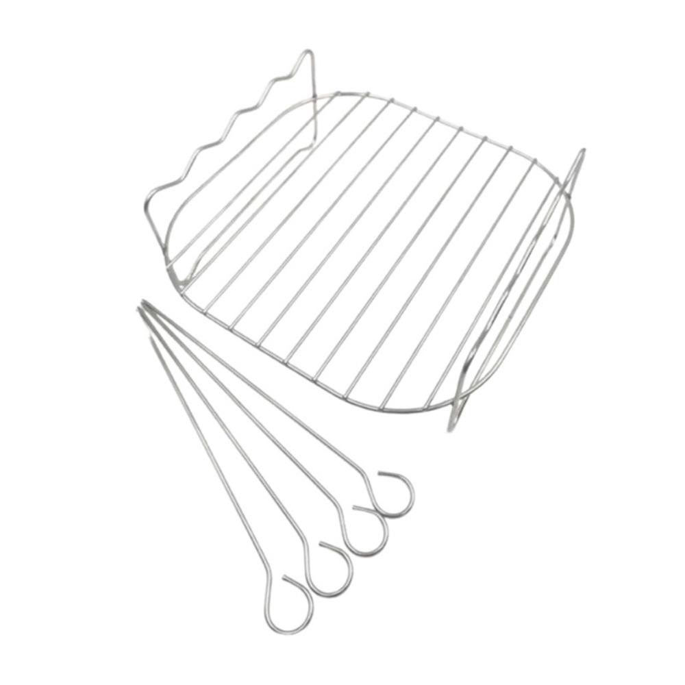 

1 Set of Stainless Steel Air Fryer Grill Rack with 4 Skewers, Cooking Rack, Grill Rack, Air Fryer Accessories, Grilling Tools