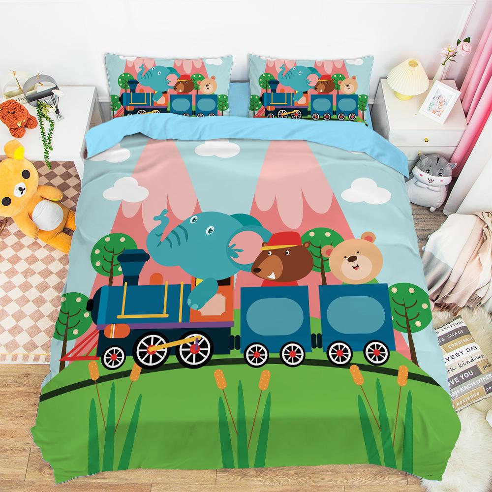 Construction Vehicles Boys Excavator Duvet Cover Truck Excavator Bedding Set For Teens Child Old Retro Car Theme Room Decor
