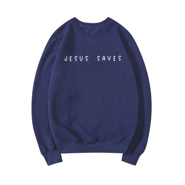 Women Christian Apparel Jesus Saves Hoodie Christian Graphic Sweatshirt Faith Top Bible Verses Pullover Crewneck Tops