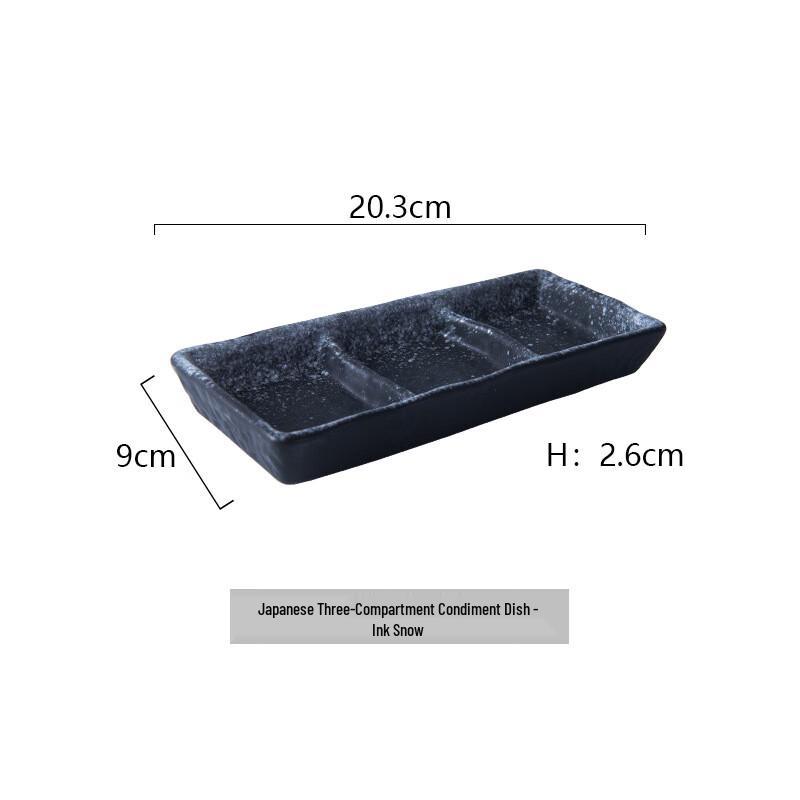 Plat à condiments japonais à trois compartiments