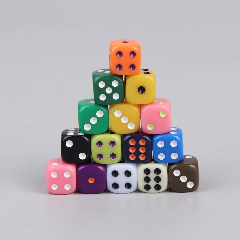 10Pcs Colorful Dice Acrylic Round Corner Cubes Dot Drinking Game Dice Accessories