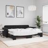 Vidaxl Sofa Rozsuwana Z Materacami, Czarna, 80X200 Cm, Aksamit